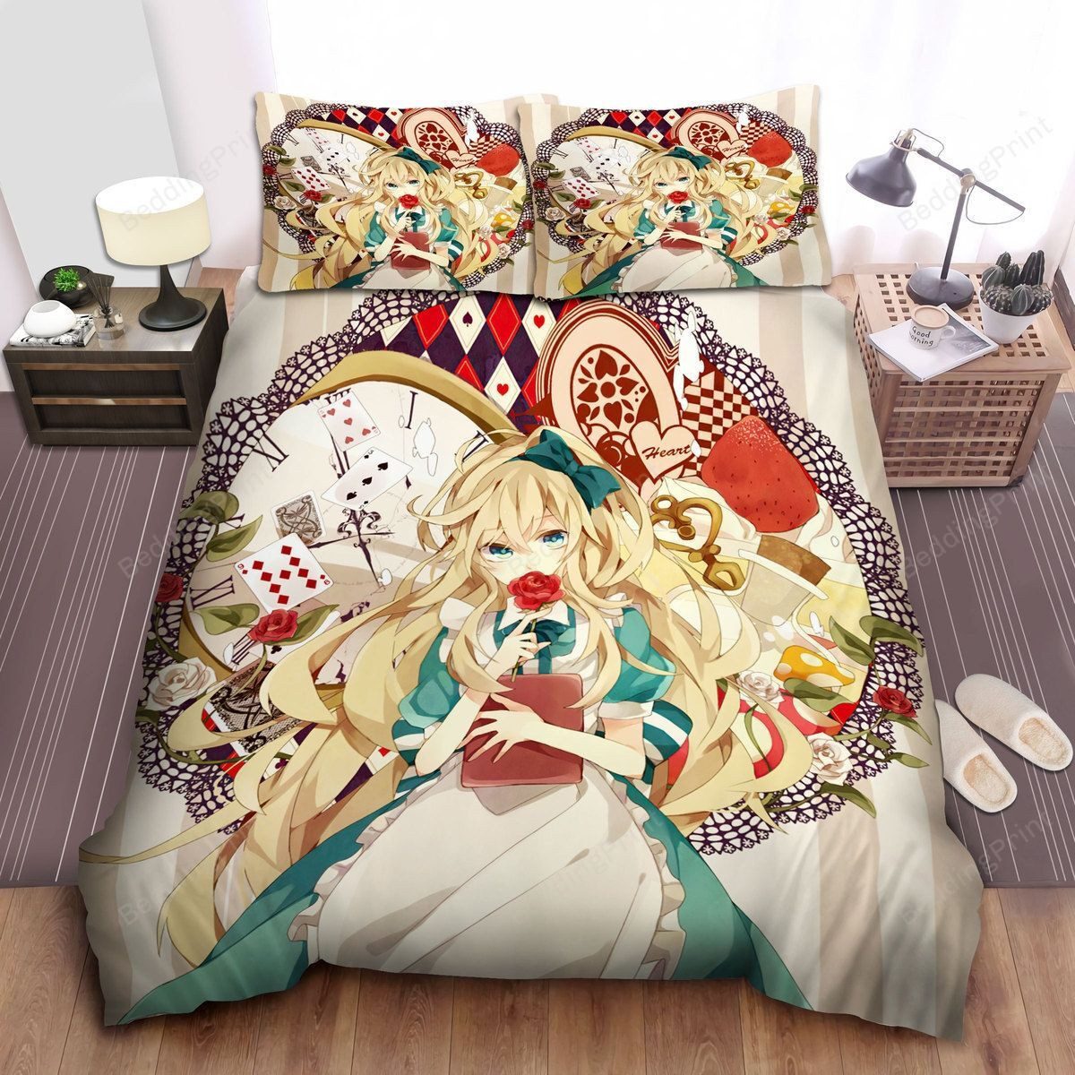 Alice In Wonderland, Anime Style Bed Sheets Duvet Cover Bedding Sets ...