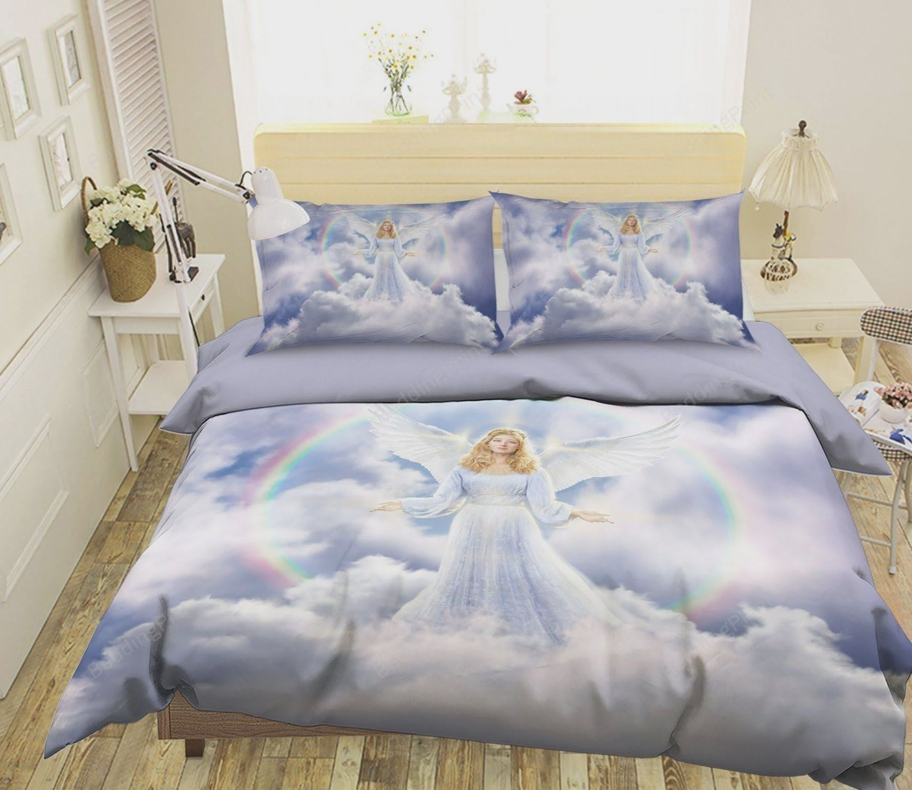 Angel Wings Rainbow Bed Sheets Duvet Cover Bedding Sets Please Note