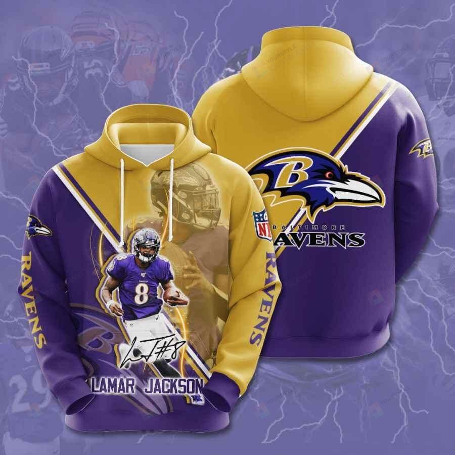 Baltimore Ravens Lamar Jackson 3D All Over Print Hoodie, Zip-up Hoodie ...