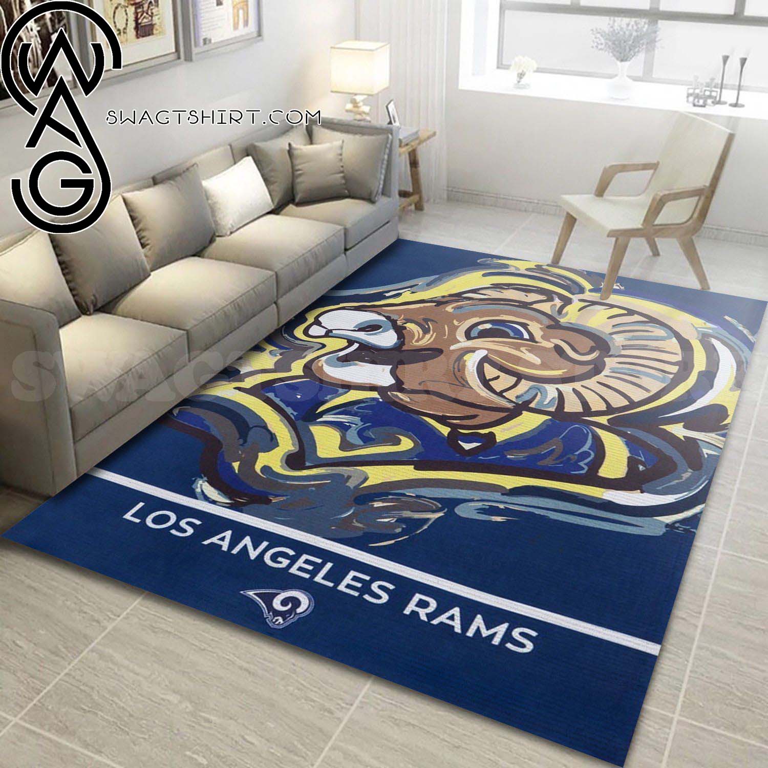 [Best selling products] Los Angeles Rams Paint Color Living Room Home Decor Area Rug