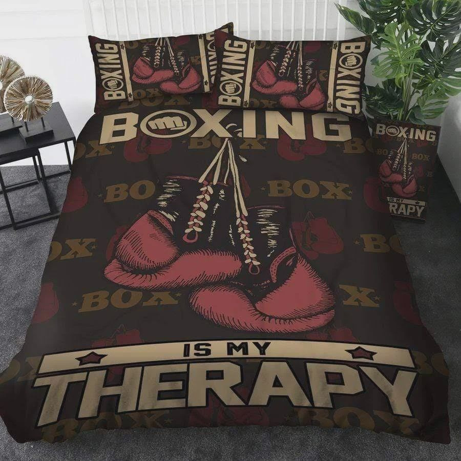 Boxing Is My Therapy Bed Sheets Duvet Cover Bedding Sets - HomeFavo