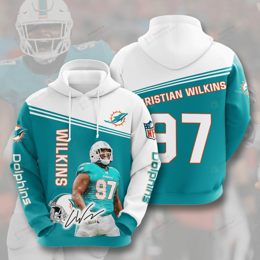 Christian Wilkins Miami Dolphins 3D All Over Print Hoodie, Zip-up ...