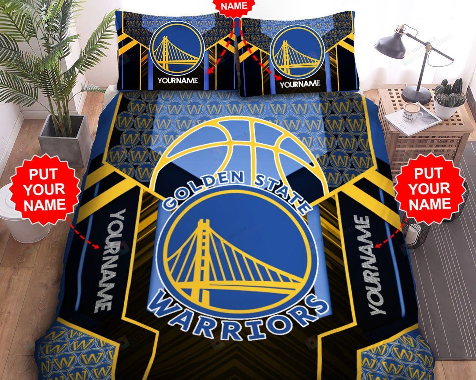 Golden state warriors bedroom curtains