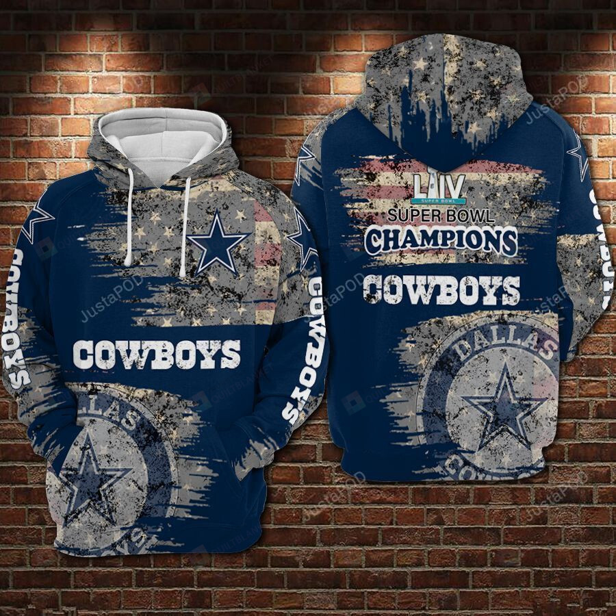 Dallas Cowboys Nfl Football Camouflage 3D All Over Print Hoodie, Zipup