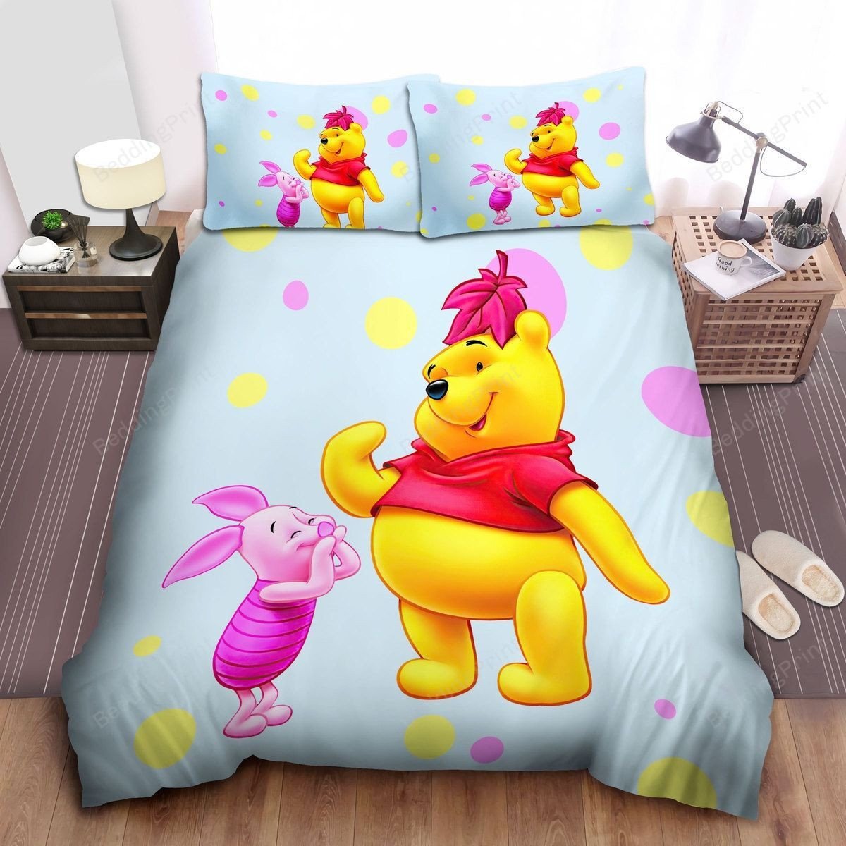 Disney Winnie The Pooh Makes Piglet Laugh Bed Sheets Duvet Cover ...