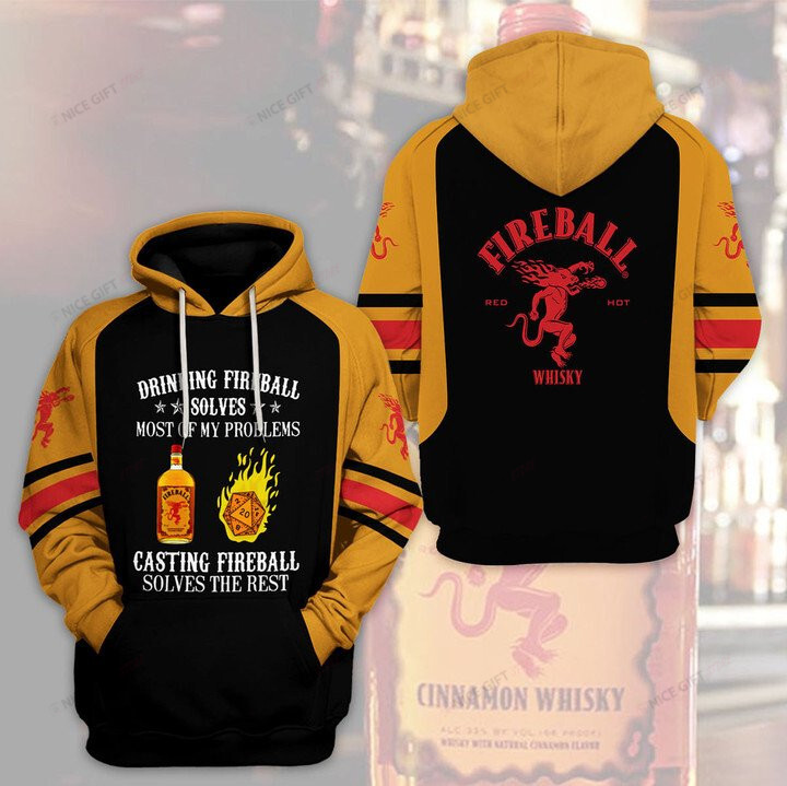 Fireball Whisky Hoodie 3D 3HO-Y5A8