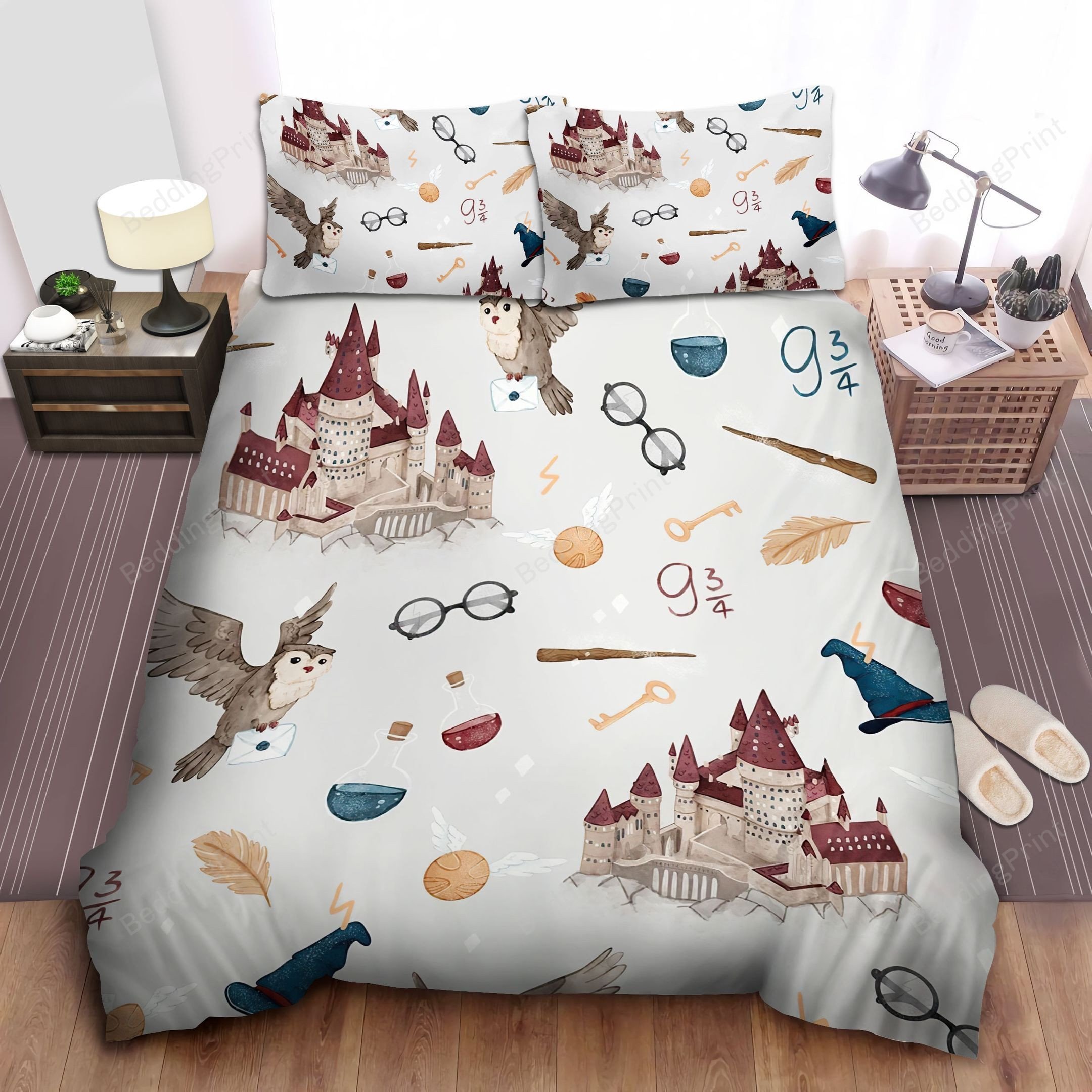 Freshman Harry Potter Wizard Equipment At Hogwarts Bed Sheets Spread ...