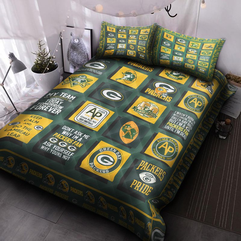 Green Bay Packers V10 Bedding Set Please Note This Is A Duvet Cover Not A Comforter Homefavo 9567