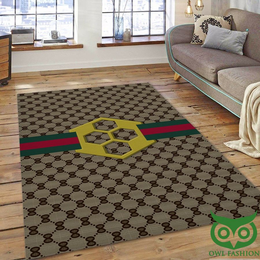 Gucci Luxury Brand Monogram and Vintage Web Carpet Rug - HomeFavo