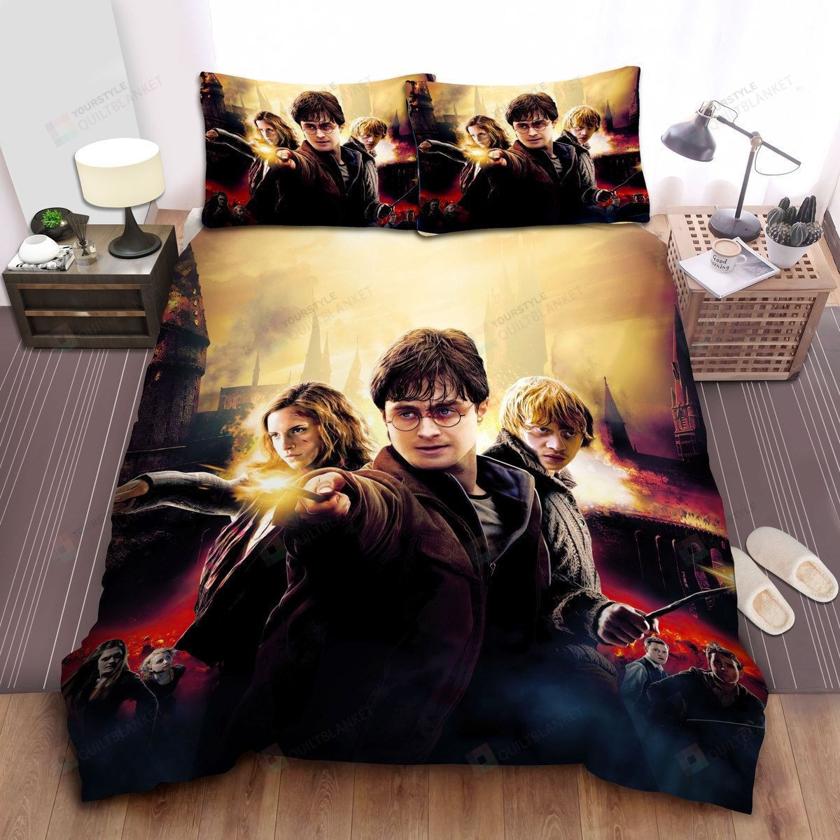 Harry Potter & The Deathly Hallows Movie Poster Bed Sheets Duvet Cover ...