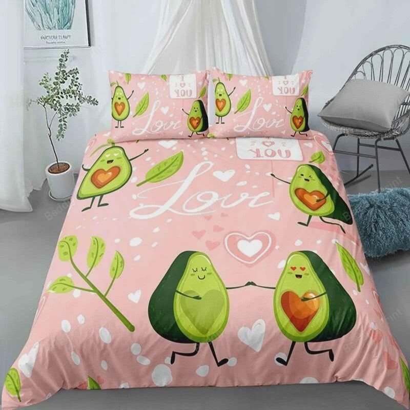 I Love You Couple Avocado Bed Sheets Duvet Cover Bedding Sets - HomeFavo