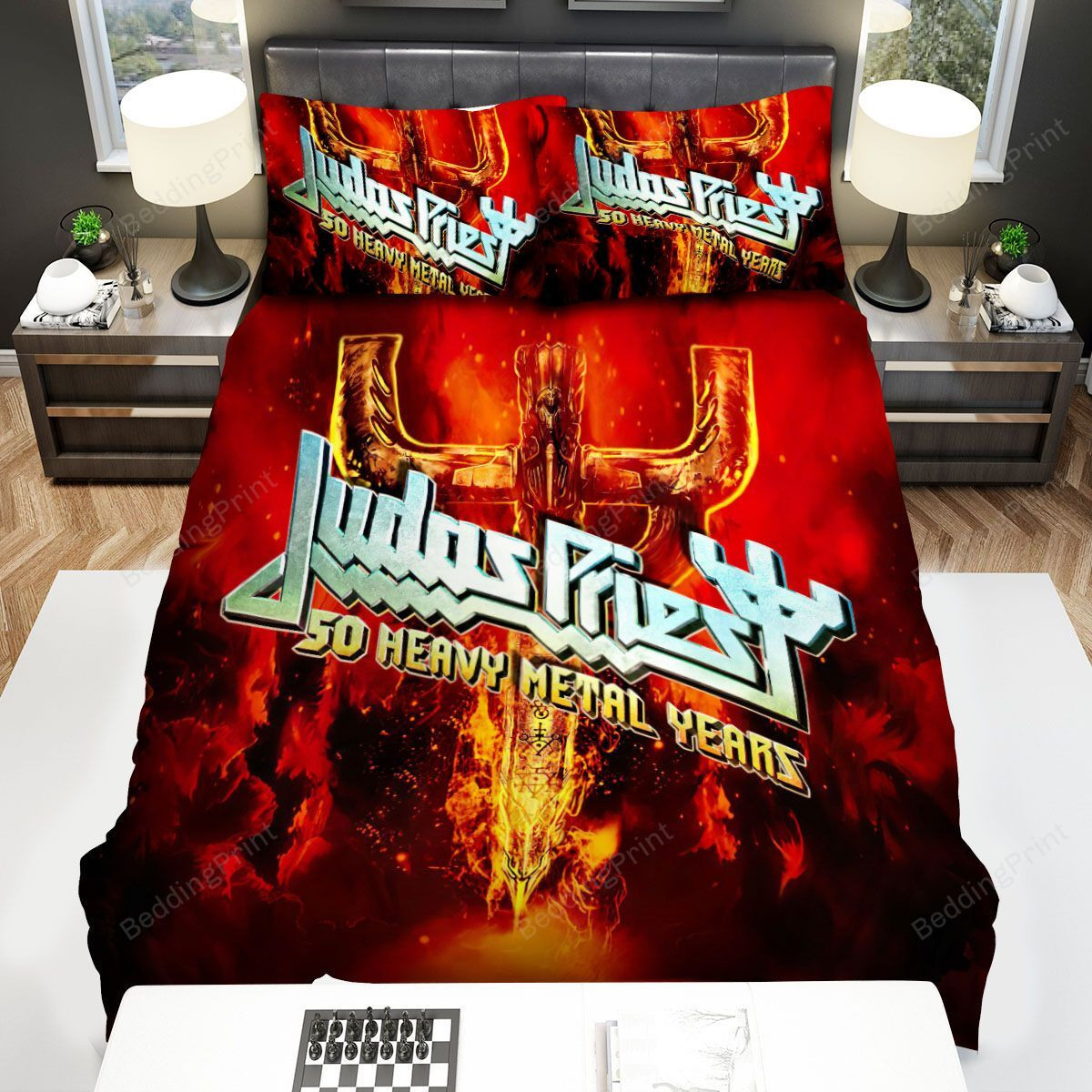 Judas Priest 50 Heavy Metal Years Bed Sheets Duvet Cover Bedding Sets ...