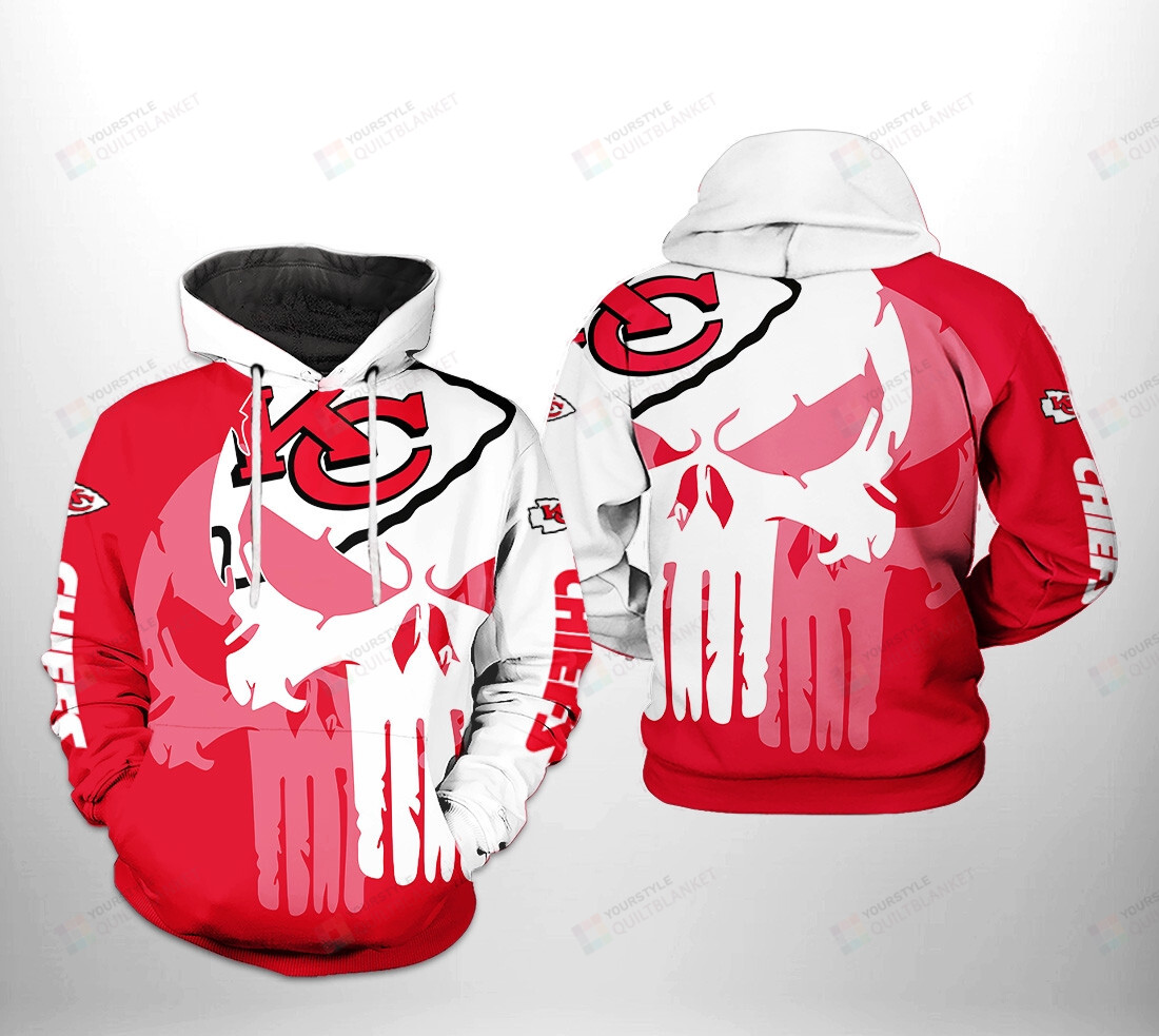 Kansas City Chiefs NFL Team Skull 3D All Over Print Hoodie, Zip-up ...