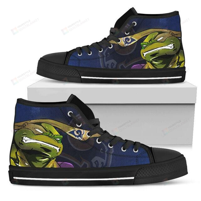 Los Angeles Rams Turtle Ninja High Top Shoes - HomeFavo
