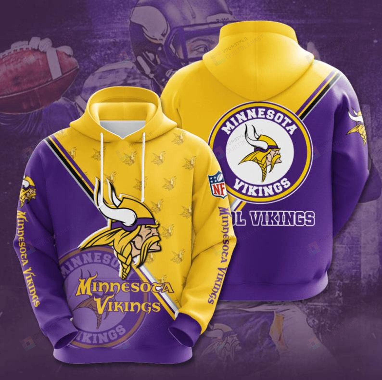 Minnesota Vikings 3D All Over Print Hoodie, Zip-up Hoodie MTE24 - HomeFavo