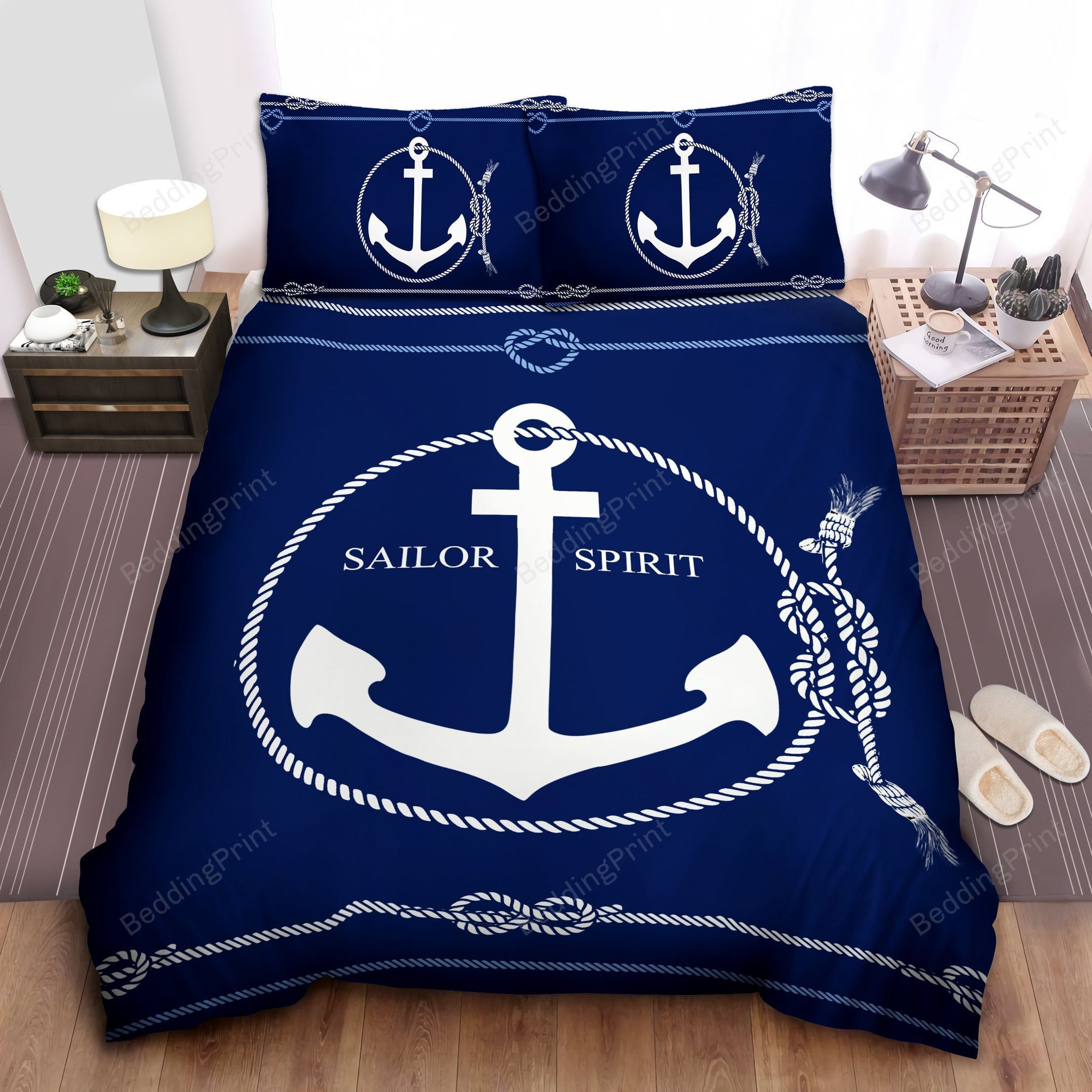 Navy Anchor Bedding Sets (Duvet Cover & Pillow Cases). PLEASE NOTE