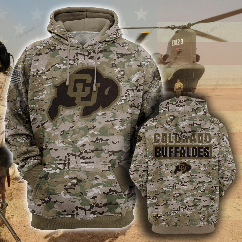 NCAAF Colorado Buffaloes Camouflage Hoodie 3D 3HO-O4H5