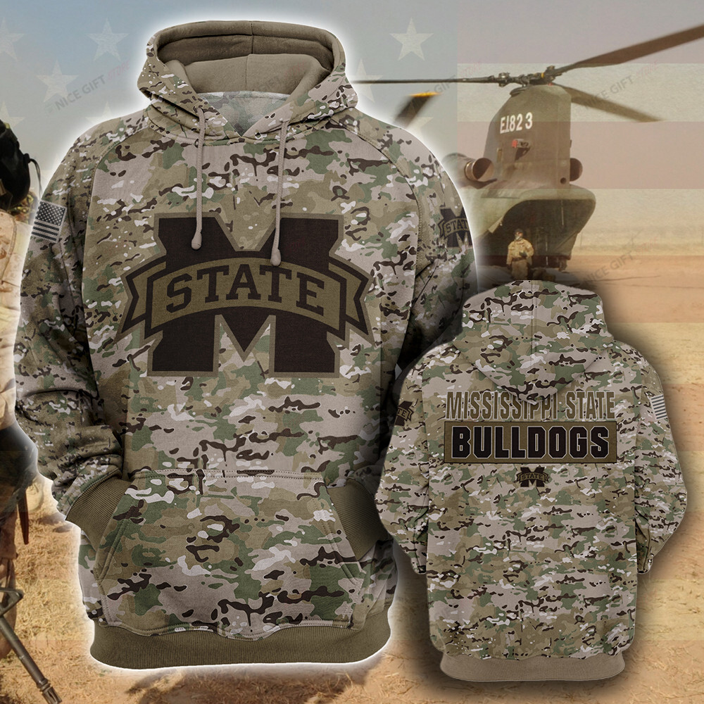 NCAAF Mississippi State Bulldogs Camouflage Hoodie 3D 3HO-P0T8