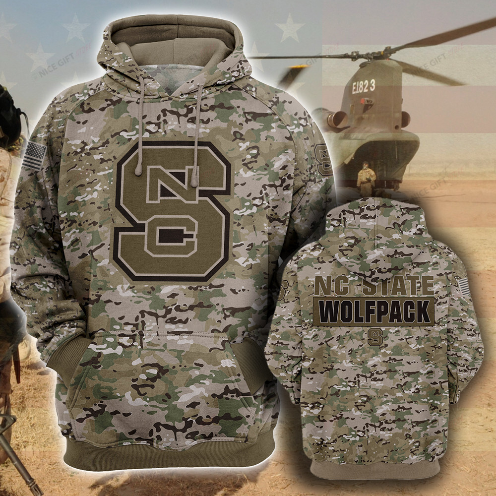 NCAAF NC State Wolfpack Camouflage Hoodie 3D 3HO-T4W4