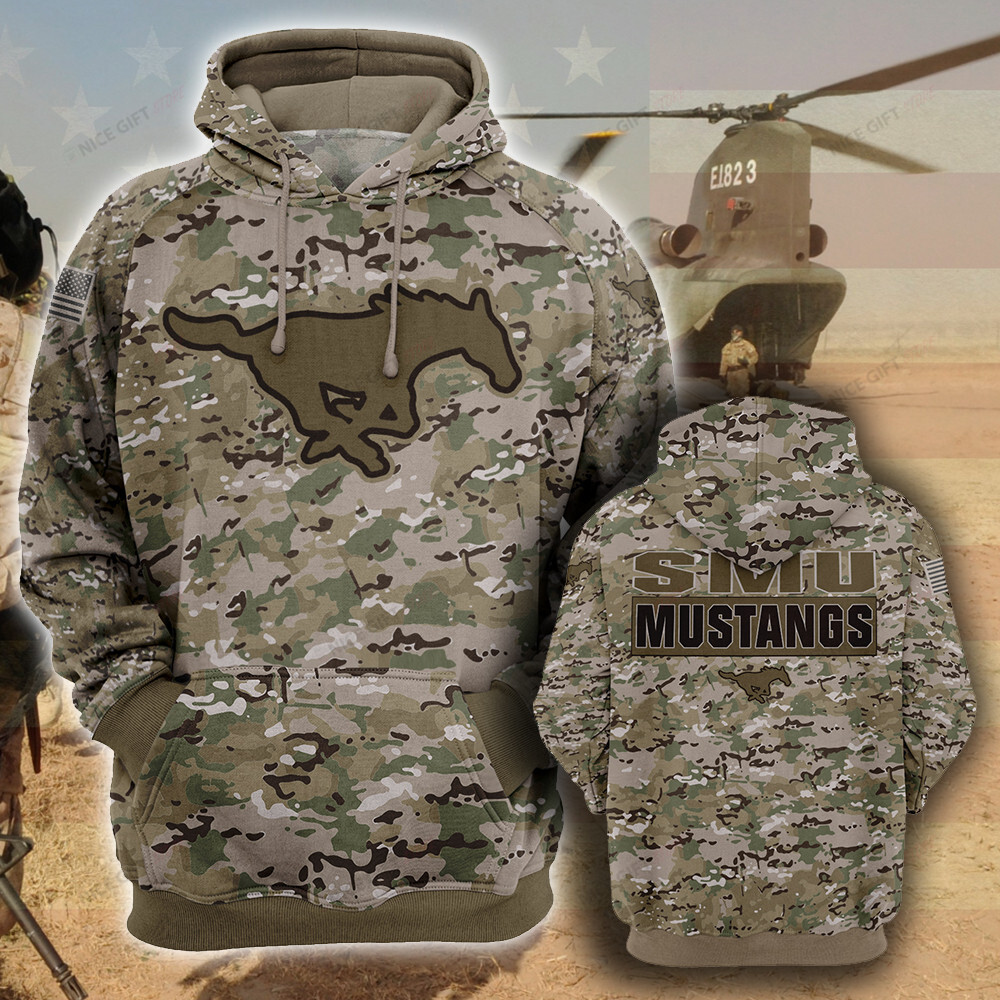 NCAAF SMU Mustangs Camouflage Hoodie 3D 3HO-B0R4
