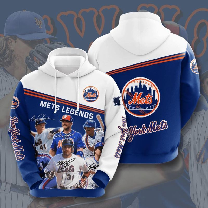 New York Mets MLB Legends Signatures Gift For Fan 3D Hoodie All Over P ...