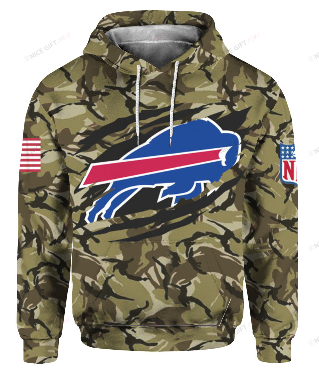 NFL Buffalo Bills Camouflage Hoodie 3D 3HO-F4T3 - HomeFavo