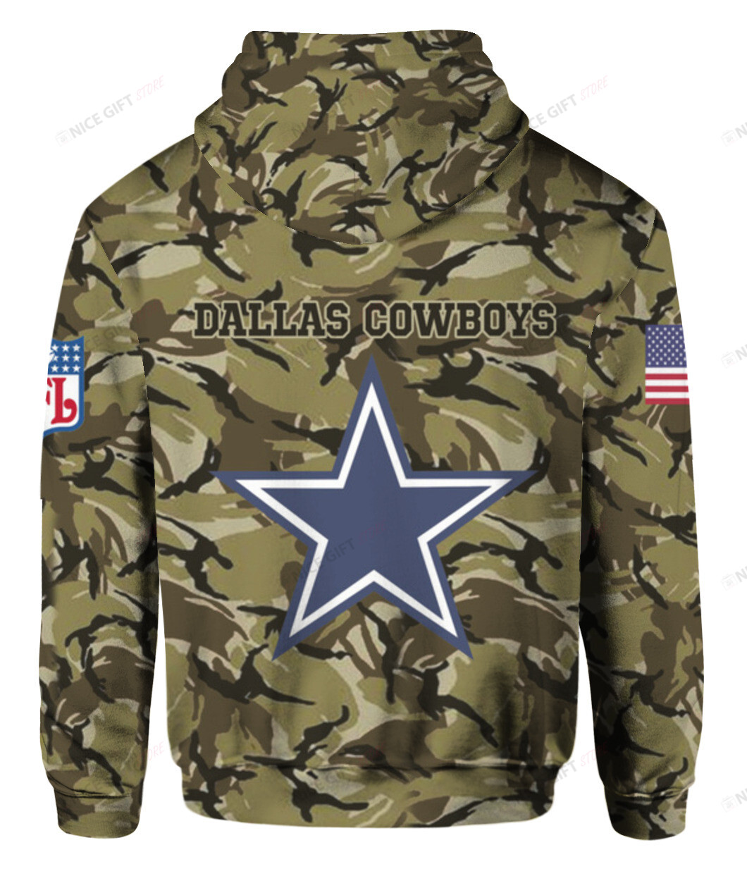 NFL Dallas Cowboys Camouflage Hoodie 3D 3HO-A1B8 - HomeFavo