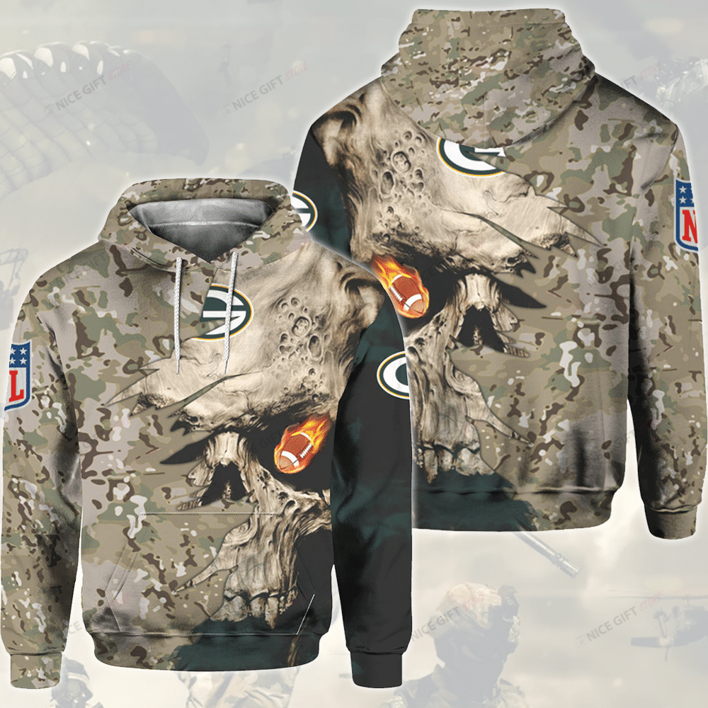 NFL Green Bay Packers Camouflage Hoodie 3D 3HO-C9O0