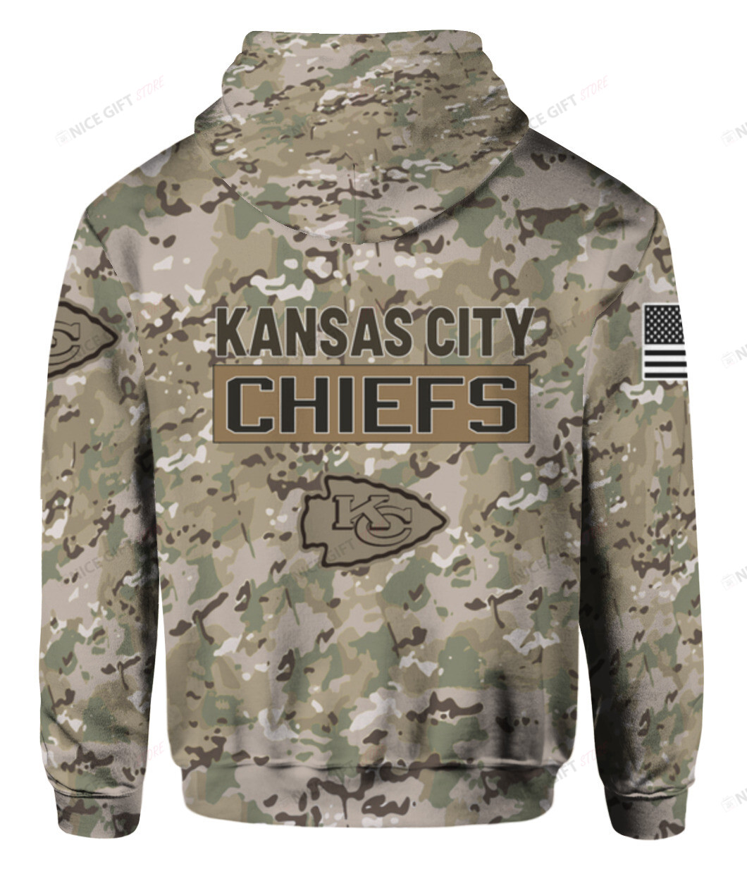 NFL Kansas City Chiefs Camouflage Hoodie 3D 3HO-R2S9 - HomeFavo