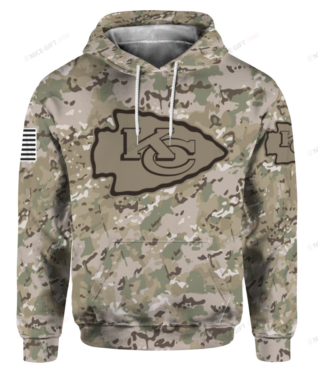 NFL Kansas City Chiefs Camouflage Hoodie 3D 3HO-R2S9 - HomeFavo