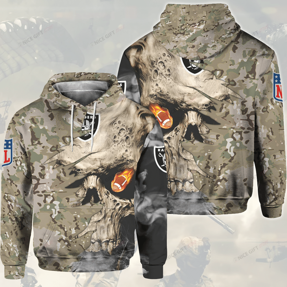 NFL Las Vegas Raiders Camouflage Hoodie 3D 3HO-E7R8