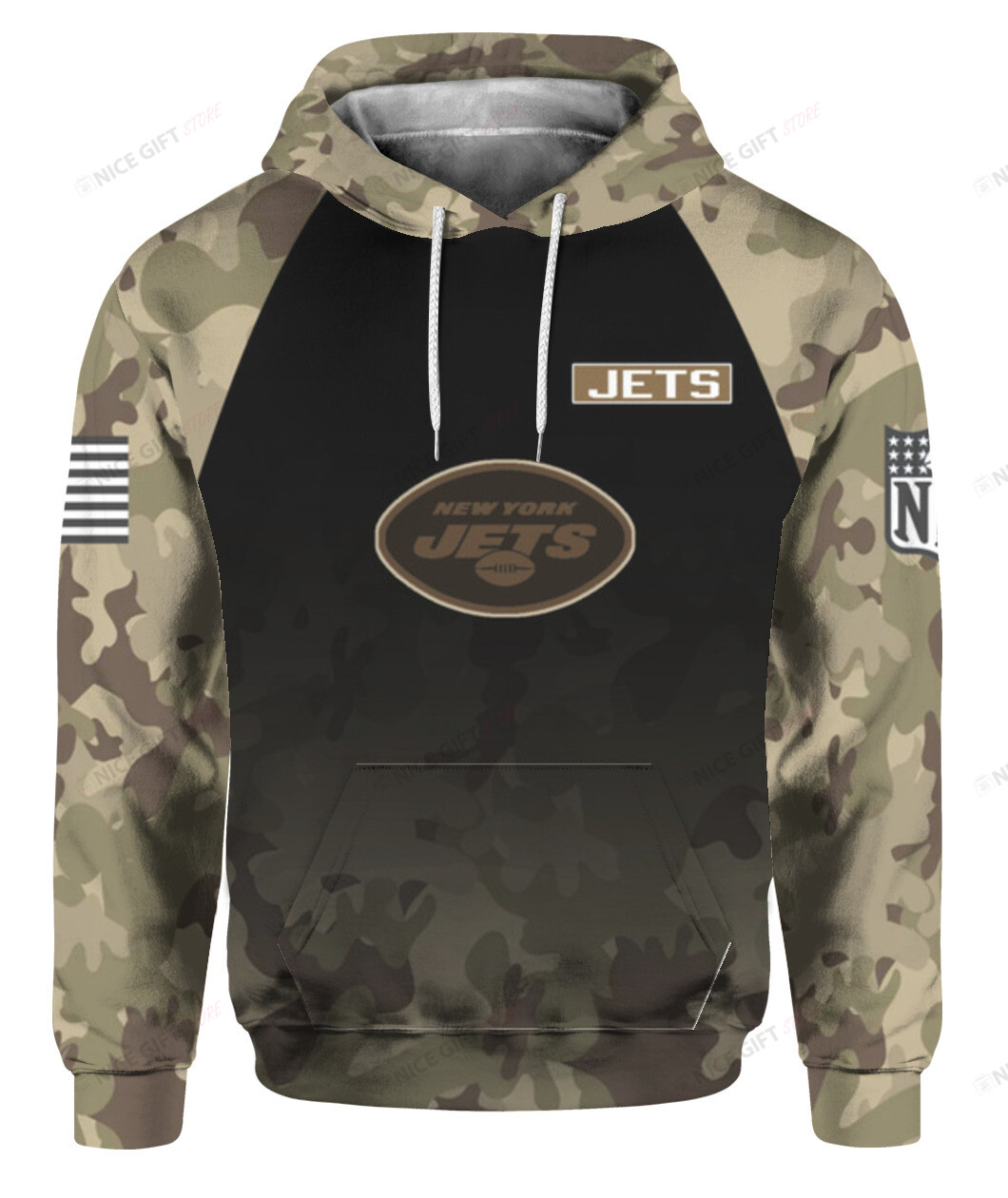 NFL New York Jets Camouflage Hoodie 3D 3HO-F7E1 - HomeFavo