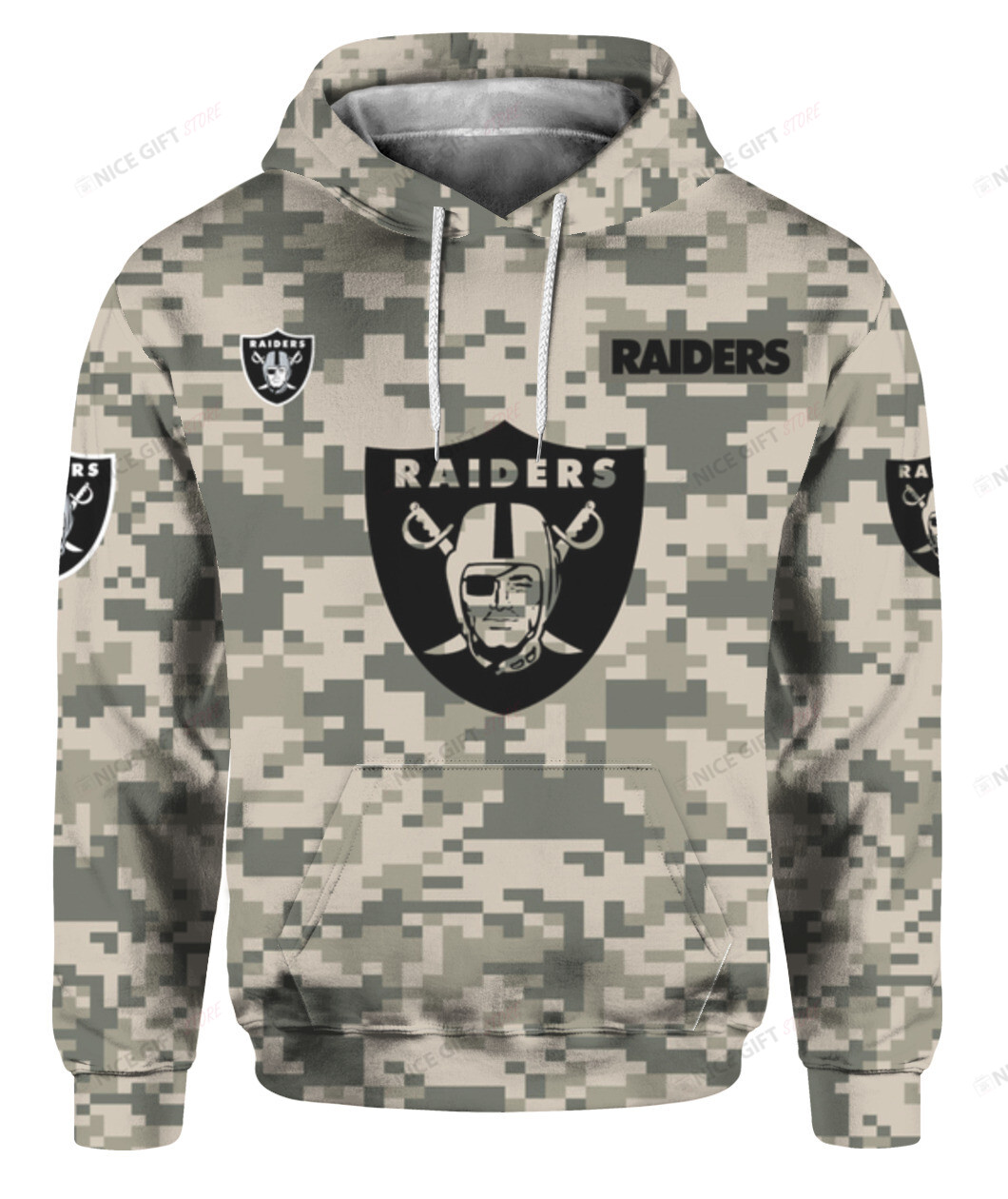 NFL Oakland Raiders Camouflage Hoodie 3D 3HO-Q0P3 - HomeFavo