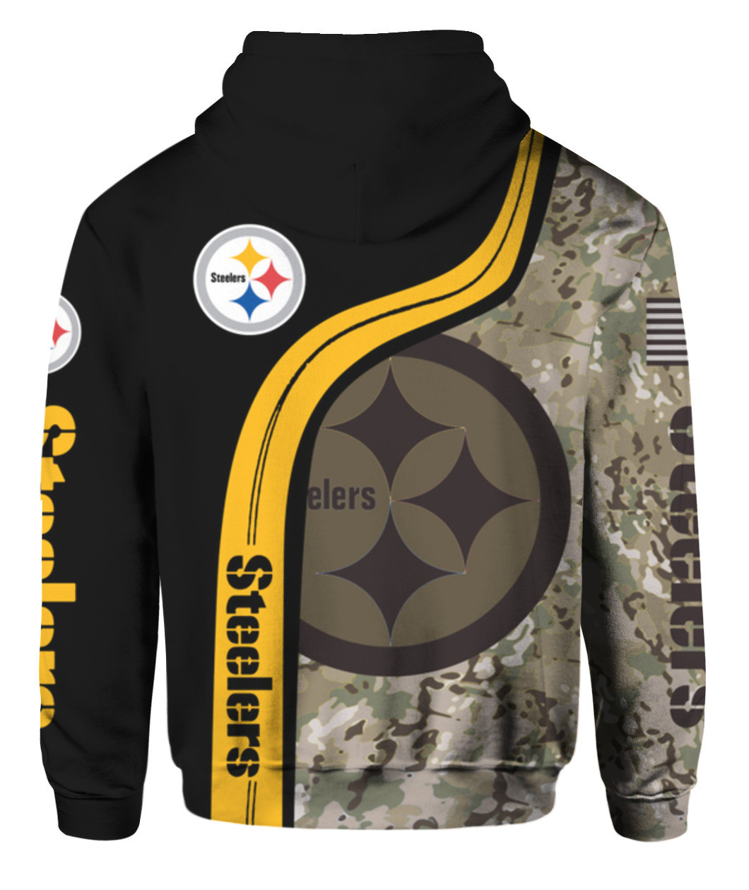 NFL Pittsburgh Steelers Camouflage Hoodie 3D 3HO-D8S2 - HomeFavo