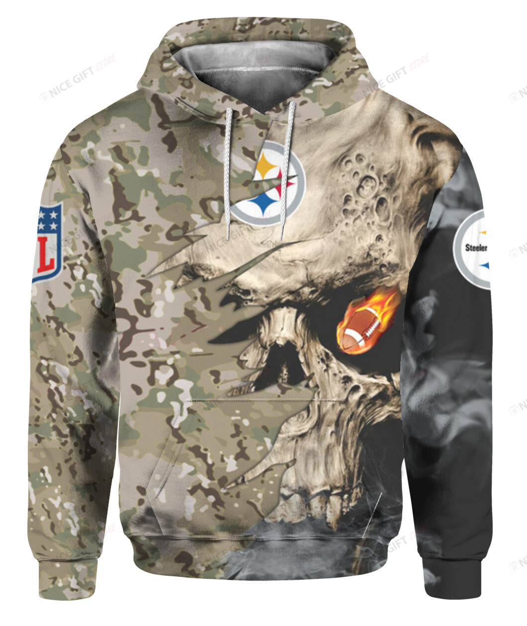 NFL Pittsburgh Steelers Camouflage Hoodie 3D 3HO-S3T5 - HomeFavo