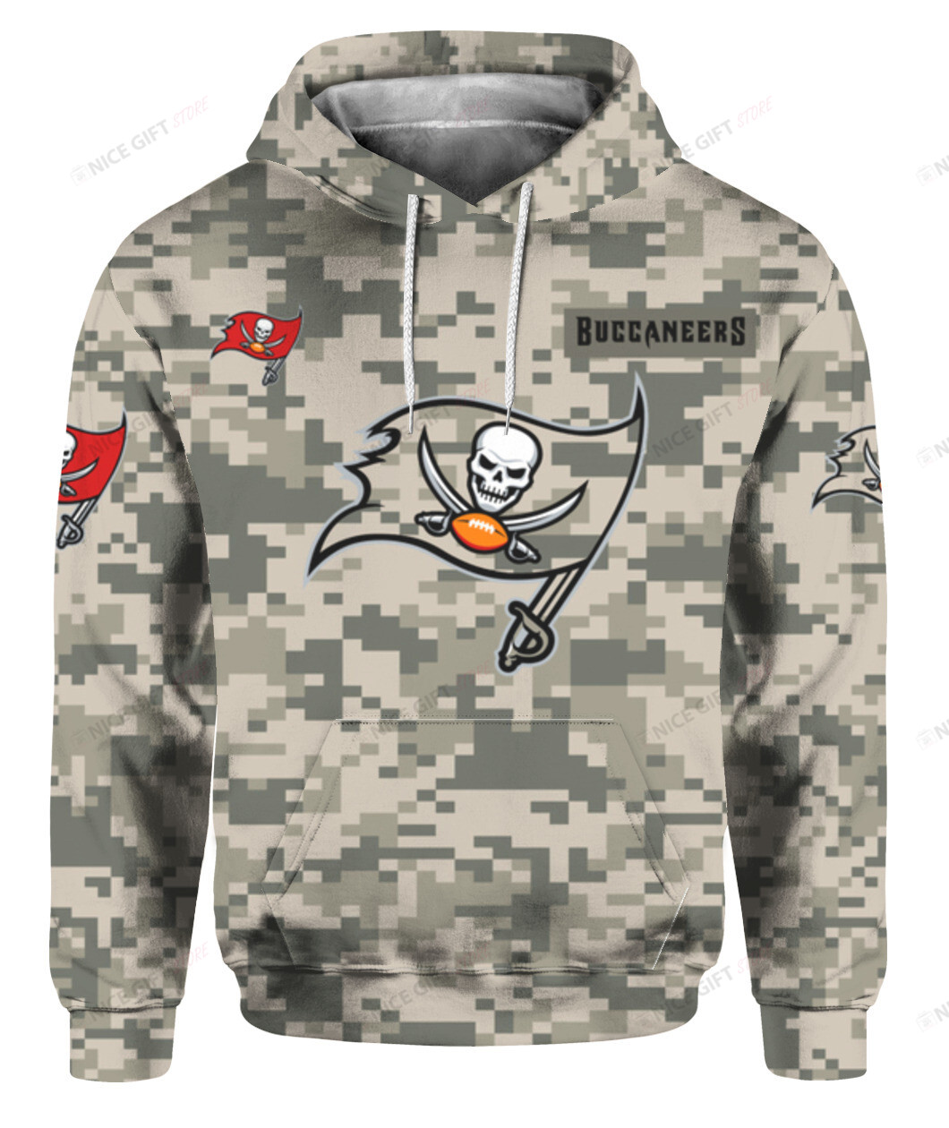NFL Tampa Bay Buccaneers Camouflage Hoodie 3D 3HO-J0Q8 - HomeFavo