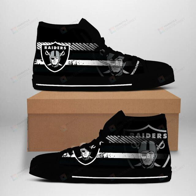 Oakland Raiders Nfl Football High Top Shoes MTE04 - HomeFavo