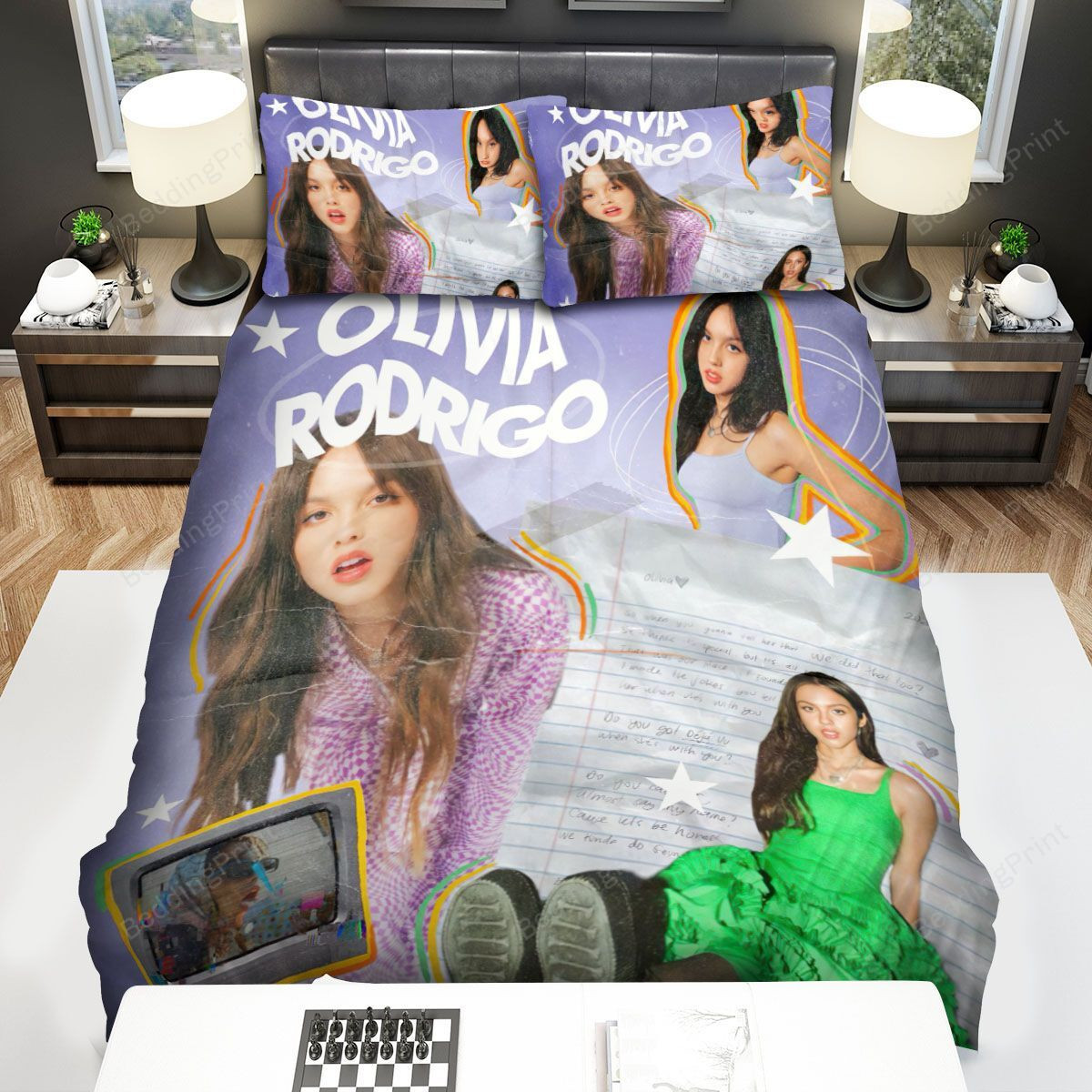 Olivia Rodrigo In Colourful Edit Bed Sheets Duvet Cover Bedding Sets - HomeFavo