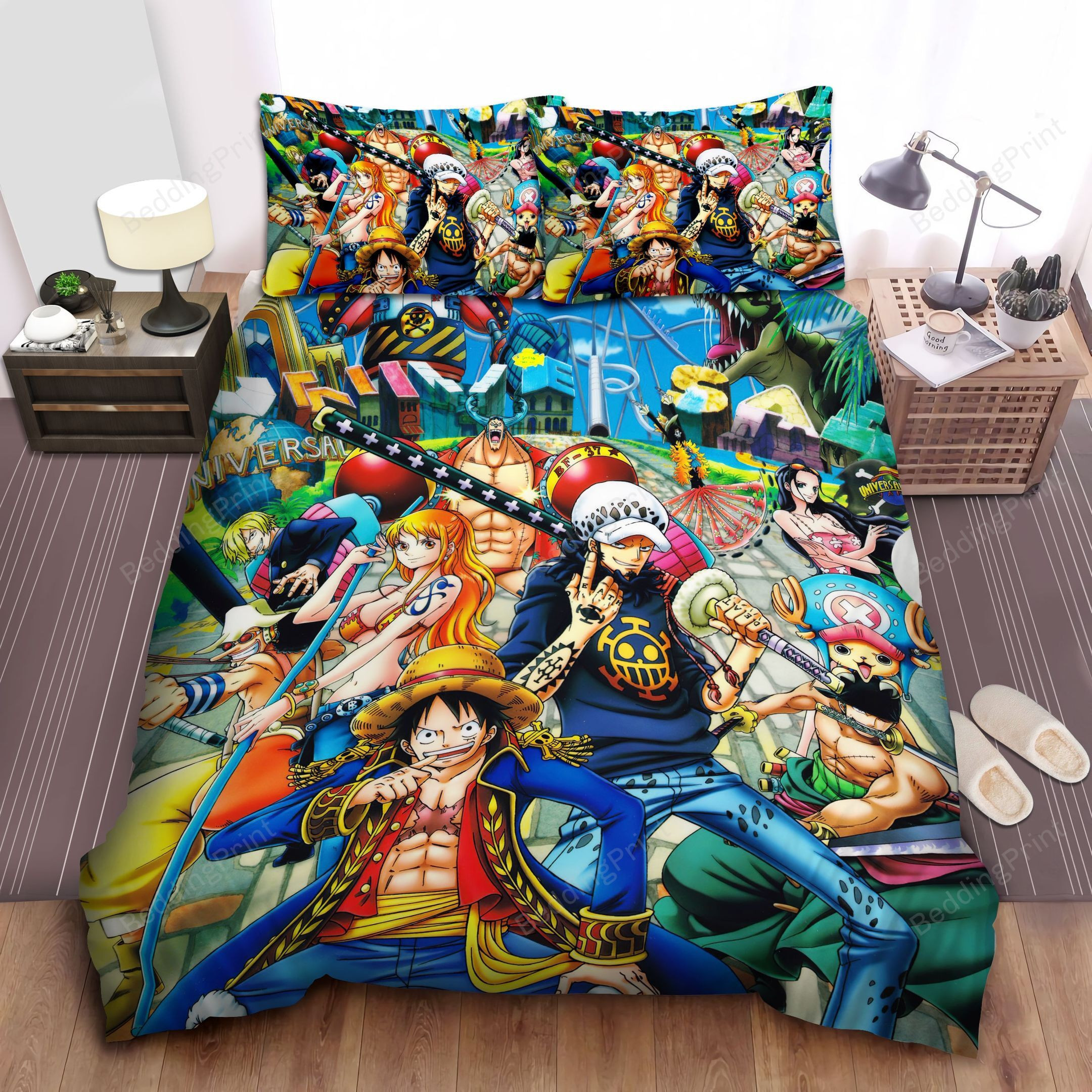 One Piece, League Of Luffy And Law Bed Sheets Duvet Cover Bedding Sets ...