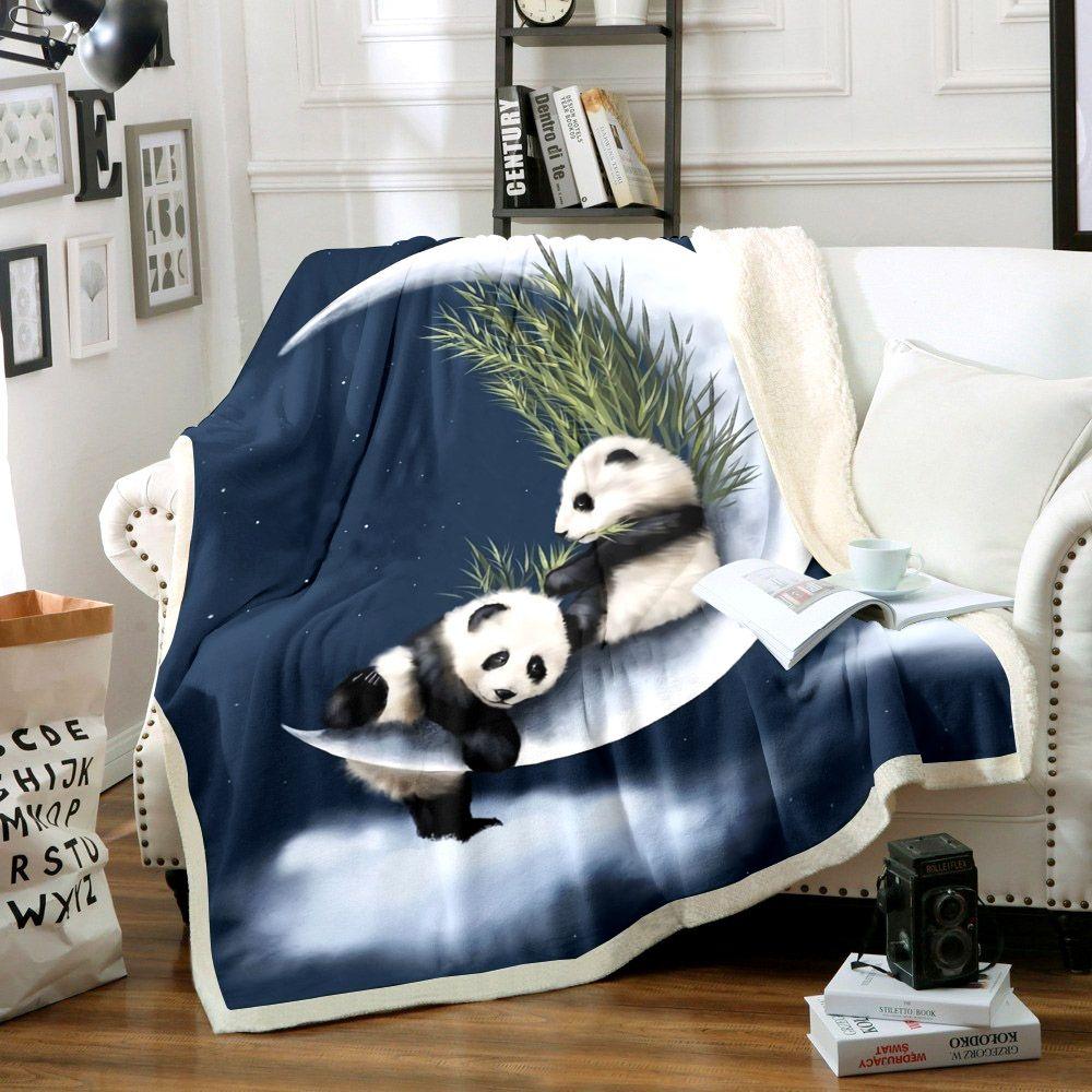 Panda Blanket Giant Panda And Moon Homefavo 