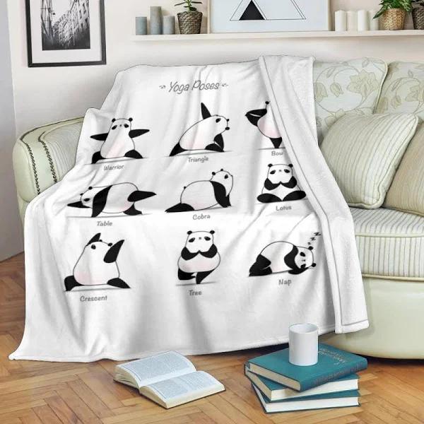 Panda Blanket Yoga Poses Cute Panda Blanket T For Panda Lovers Homefavo 