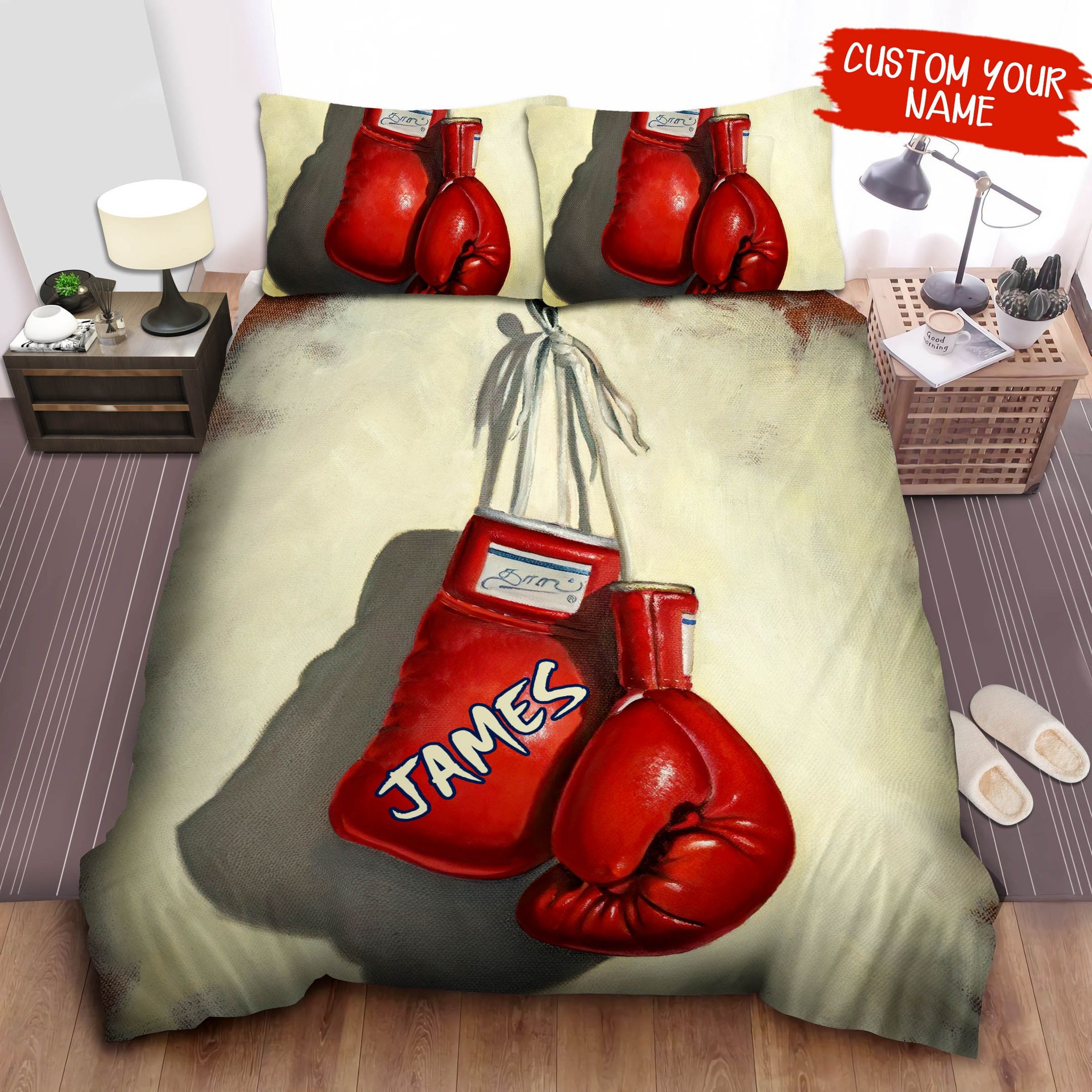 Personalized Boxing Gloves Acrylic Art Bed Sheets Duvet Cover Bedding ...