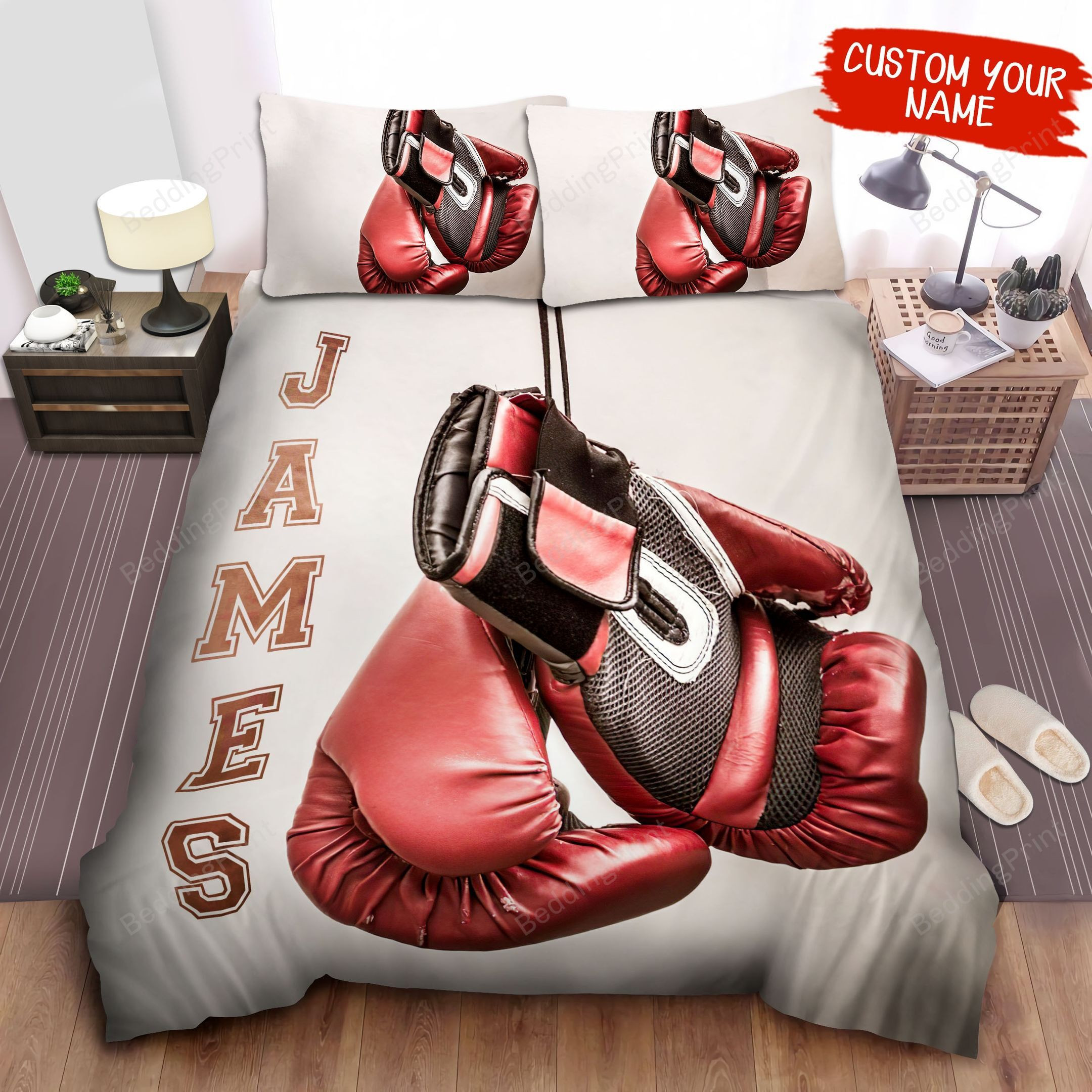 Personalized Boxing Gloves Photograph Bed Sheets Duvet Cover Bedding ...