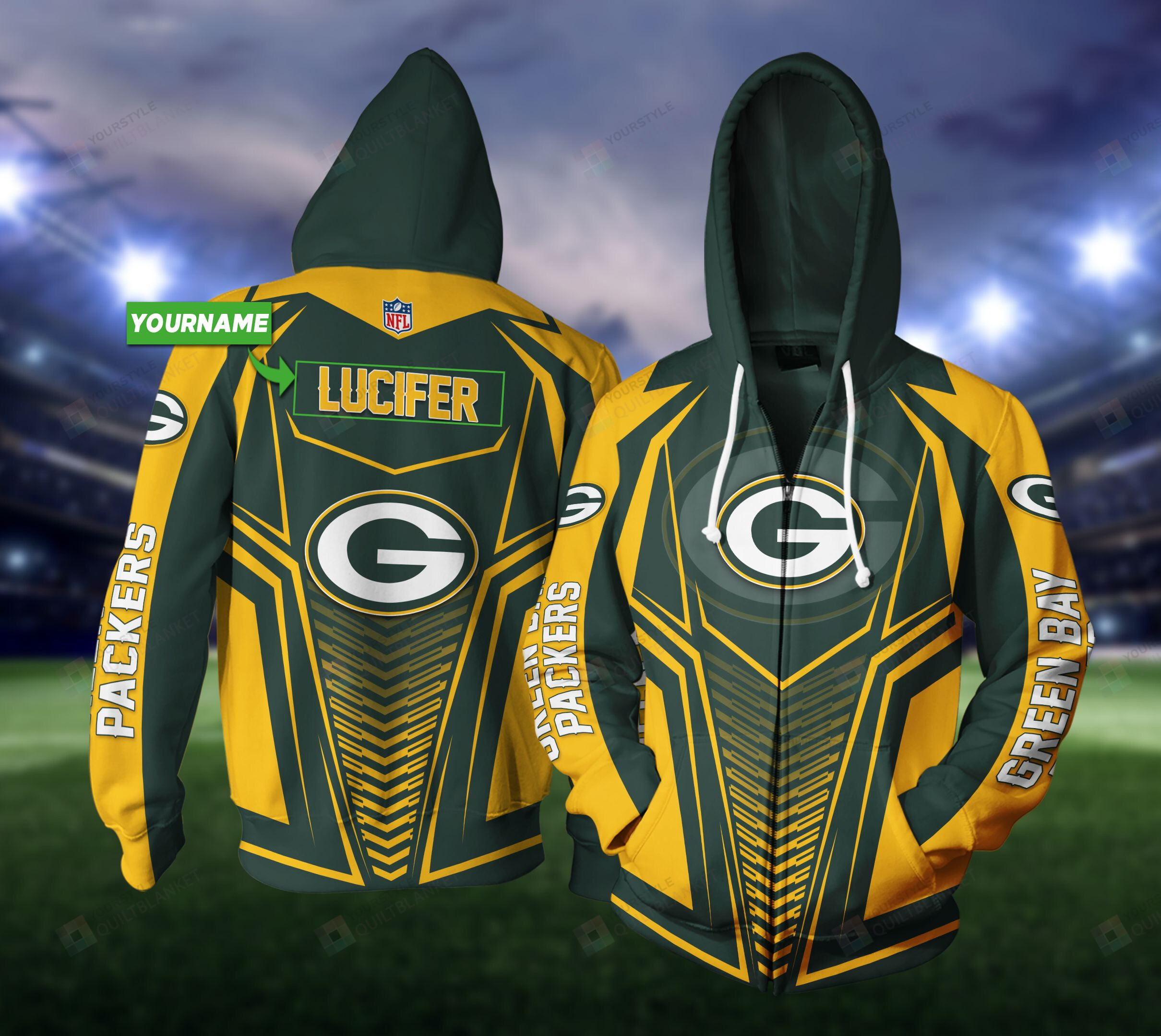 Personalized Green Bay Packers Custom Name 3D All Over Print Hoodie ...