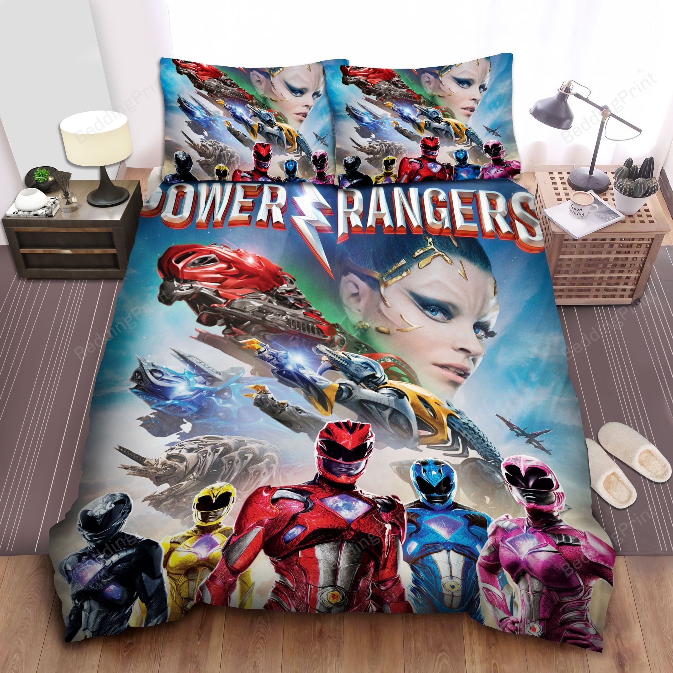 Power Rangers Vs Rita Repulsa Digital Artwork Bed Sheets Spread Duvet