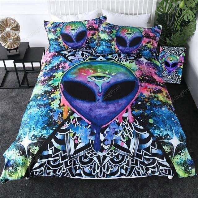 Psychedelic Trippy Alien Illuminati Bed Sheets Duvet Cover Bedding Sets Homefavo 