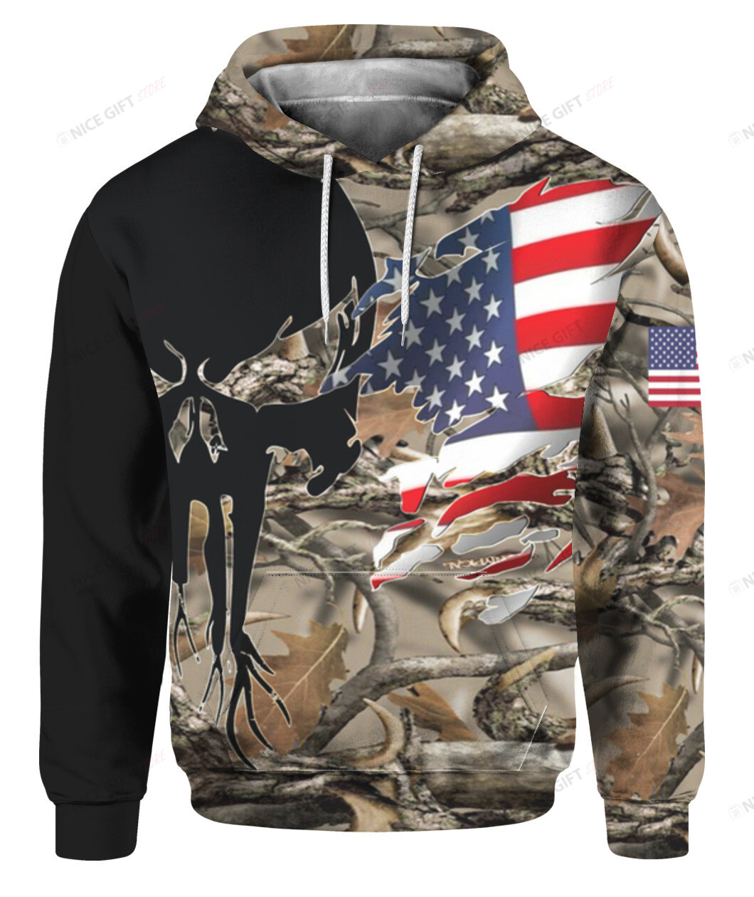 Punisher Hunting Hoodie 3D 3HO-F1D6 - HomeFavo