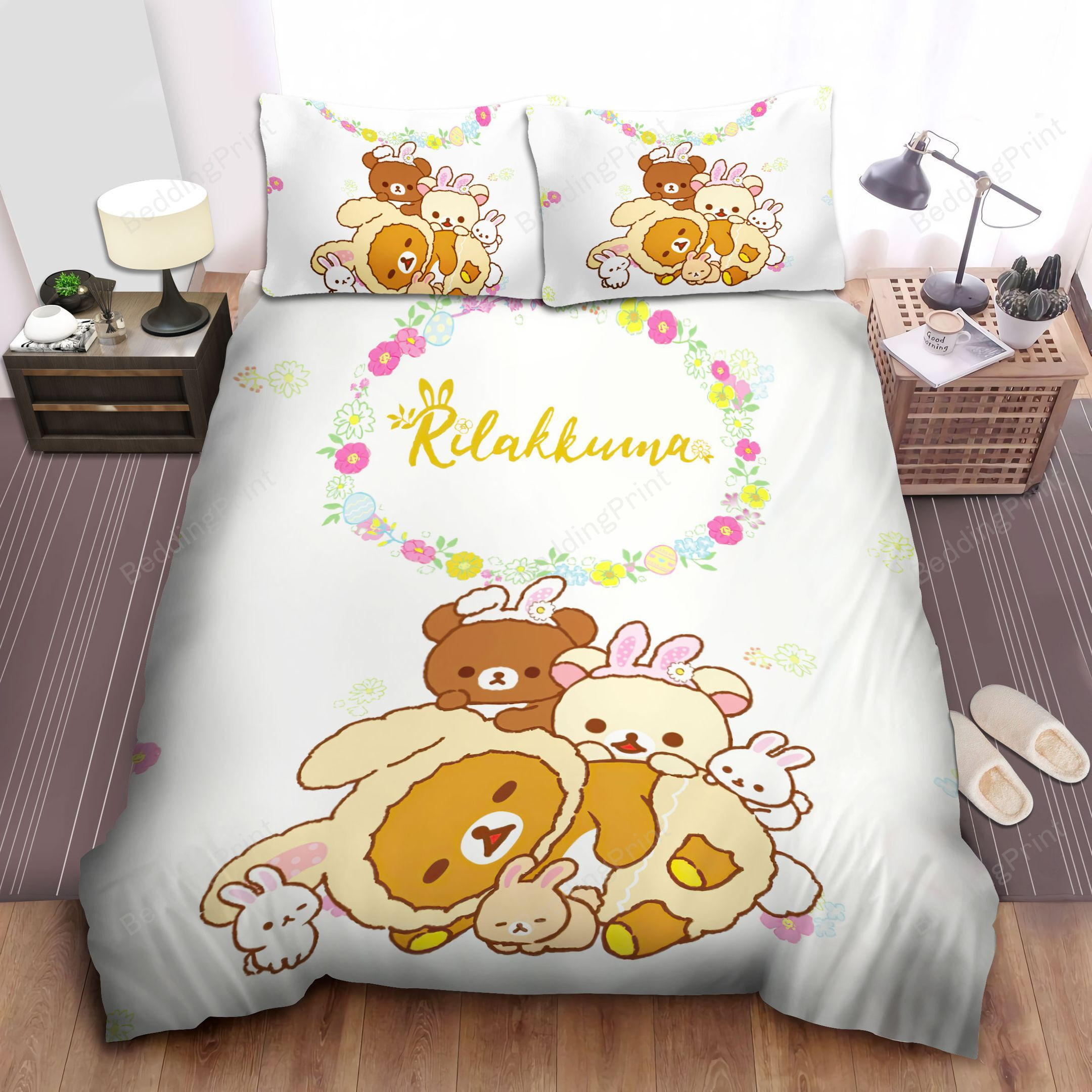 Rilakkuma Meeting Small And Cute Rabbits Bed Sheets Duvet Cover Bedding