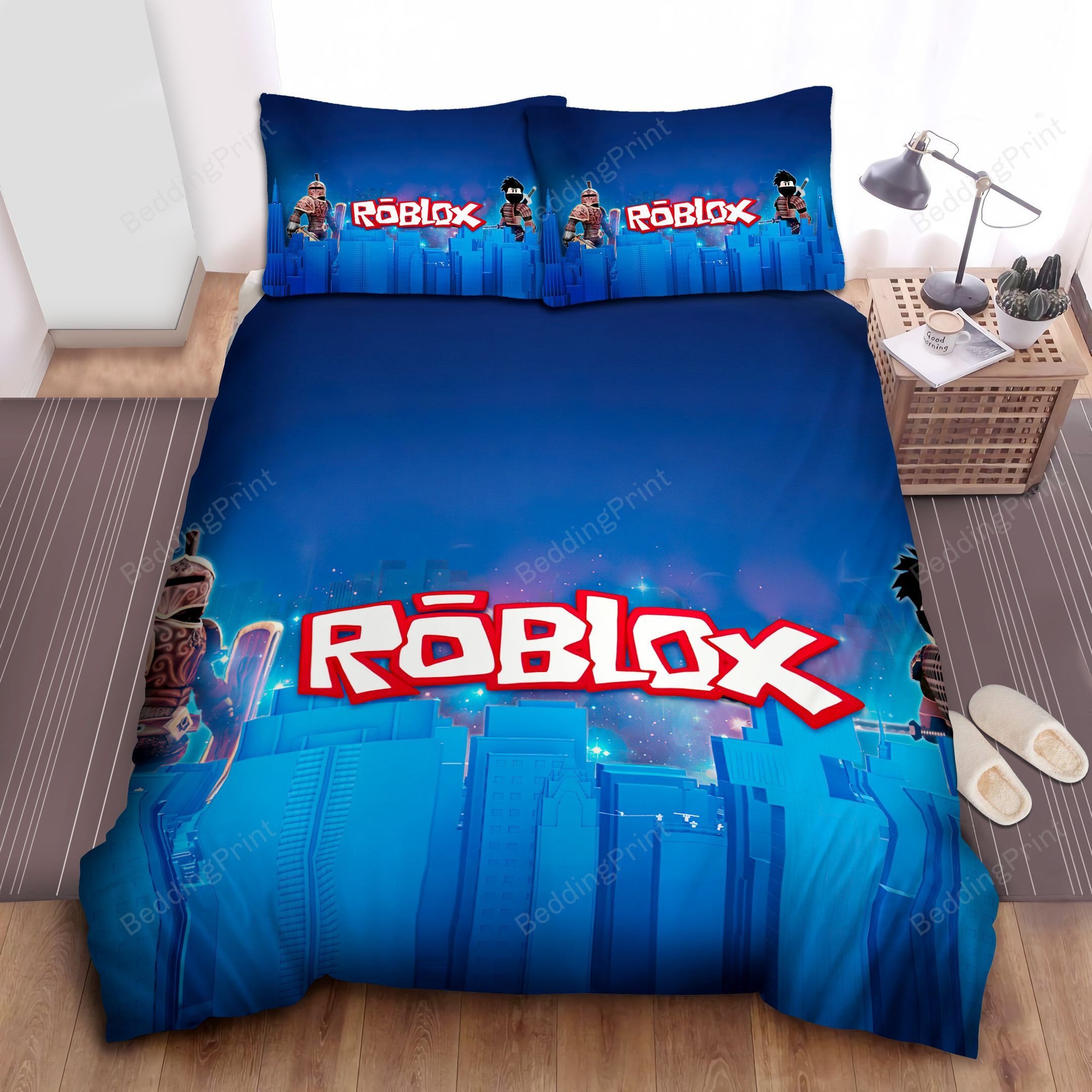 Roblox Warriors Bed Sheets Duvet Cover Bedding Sets - HomeFavo