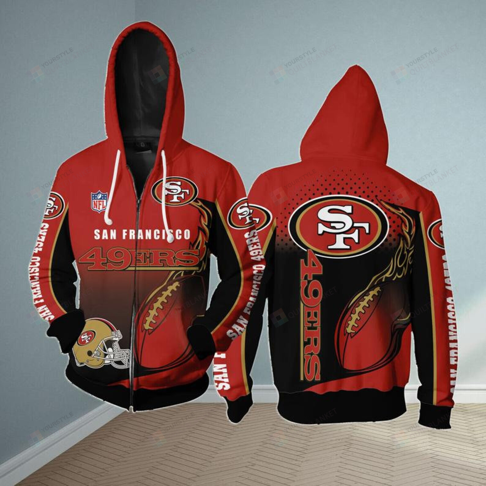 San Francisco 49ers American Football Team NFL 3D All Over Print Hoodie ...